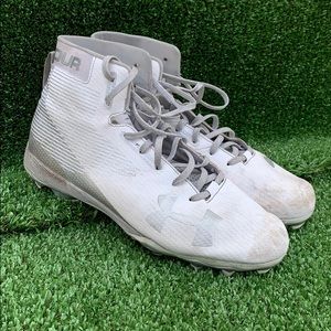 Under Armour white high top cleats
